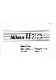 Nikon AF 210 manual. Camera Instructions.